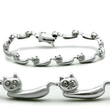 LO2023 - Matte Rhodium & Rhodium Brass Bracelet with No Stone - Alamode - Flyclothing LLC