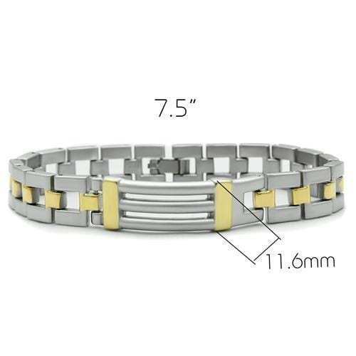 LO2030 - Matte Rhodium & Gold White Metal Bracelet with No Stone - Alamode - Flyclothing LLC