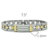 LO2030 - Matte Rhodium & Gold White Metal Bracelet with No Stone - Alamode - Flyclothing LLC