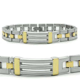 LO2030 - Matte Rhodium & Gold White Metal Bracelet with No Stone - Alamode - Flyclothing LLC