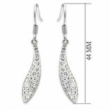 LO2041 - Rhodium Brass Earrings with Top Grade Crystal in Clear - Alamode - Flyclothing LLC