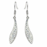 LO2041 - Rhodium Brass Earrings with Top Grade Crystal in Clear - Alamode - Flyclothing LLC