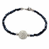 LO2047 - Rhodium Brass Bracelet with Top Grade Crystal in Clear - Alamode - Flyclothing LLC