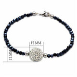 LO2047 - Rhodium Brass Bracelet with Top Grade Crystal in Clear - Alamode - Flyclothing LLC