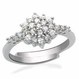 LO2052 - Rhodium Brass Ring with AAA Grade CZ in Clear - Alamode - Flyclothing LLC