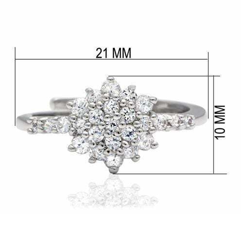 LO2052 - Rhodium Brass Ring with AAA Grade CZ in Clear - Alamode - Flyclothing LLC