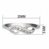 LO2053 - Rhodium Brass Ring with AAA Grade CZ in Clear - Alamode - Flyclothing LLC