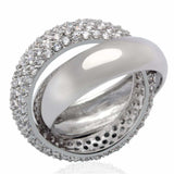 LO2055 - Rhodium Brass Ring with AAA Grade CZ in Clear - Alamode - Flyclothing LLC