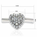 LO2056 - Rhodium Brass Ring with AAA Grade CZ in Clear - Alamode - Flyclothing LLC