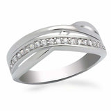 LO2058 - Rhodium Brass Ring with AAA Grade CZ in Clear - Alamode - Flyclothing LLC