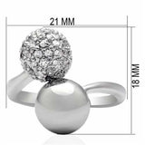 LO2059 - Rhodium Brass Ring with AAA Grade CZ in Clear - Alamode - Flyclothing LLC