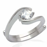 LO2067 - Rhodium Brass Ring with AAA Grade CZ in Clear - Alamode - Flyclothing LLC