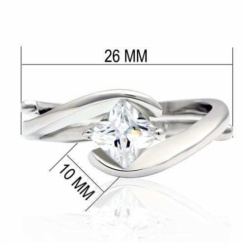 LO2067 - Rhodium Brass Ring with AAA Grade CZ in Clear - Alamode - Flyclothing LLC