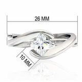 LO2067 - Rhodium Brass Ring with AAA Grade CZ in Clear - Alamode - Flyclothing LLC