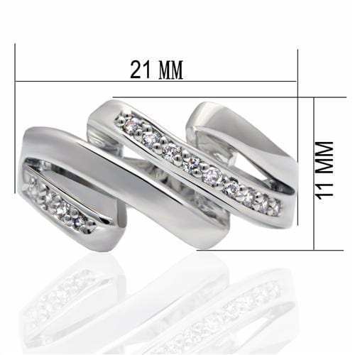 LO2068 - Rhodium Brass Ring with AAA Grade CZ in Clear - Alamode - Flyclothing LLC