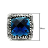 LO2089 - Rhodium Brass Ring with Synthetic Cat Eye in Montana - Alamode - Flyclothing LLC