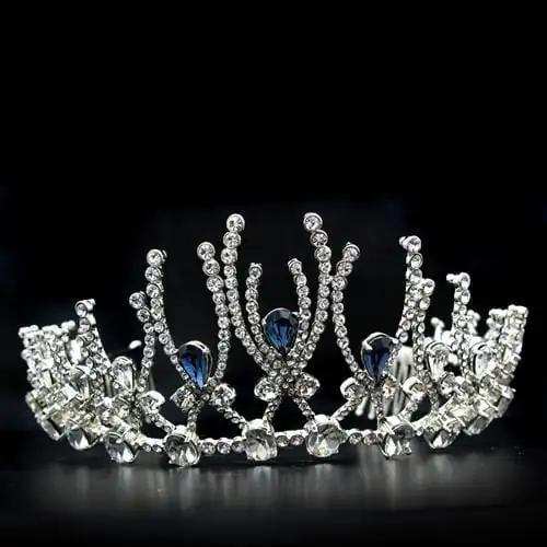 LO2107 - Imitation Rhodium Brass Tiaras & Hair Clip with Top Grade Crystal in Montana - Alamode - Flyclothing LLC