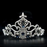 LO2110 - Imitation Rhodium Brass Tiaras & Hair Clip with Top Grade Crystal in Montana - Alamode - Flyclothing LLC