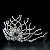 LO2111 - Imitation Rhodium Brass Tiaras & Hair Clip with Top Grade Crystal in Montana - Alamode - Flyclothing LLC