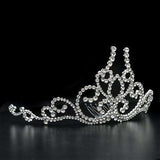 LO2112 - Imitation Rhodium Brass Tiaras & Hair Clip with Top Grade Crystal in Clear - Alamode - Flyclothing LLC