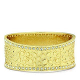 LO2119 - Flash Gold White Metal Bangle with Top Grade Crystal in Clear - Alamode - Flyclothing LLC