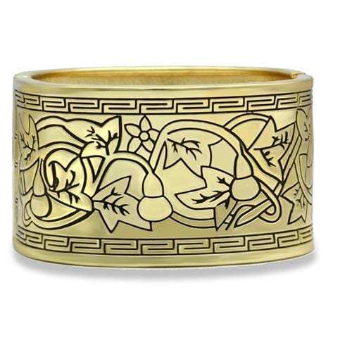 LO2120 - Flash Gold White Metal Bangle with No Stone - Alamode - Flyclothing LLC