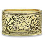 LO2120 - Flash Gold White Metal Bangle with No Stone - Alamode - Flyclothing LLC