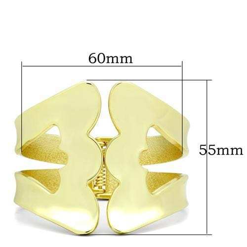 LO2123 - Flash Gold White Metal Bangle with No Stone - Alamode - Flyclothing LLC