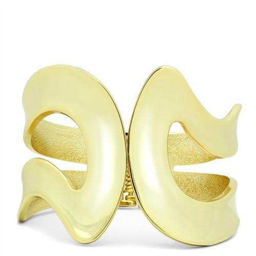 LO2124 - Flash Gold White Metal Bangle with No Stone - Alamode - Flyclothing LLC