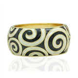 LO2126 - Flash Gold White Metal Bangle with Epoxy in No Stone - Alamode - Flyclothing LLC