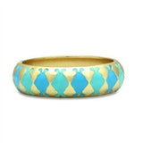 LO2127 - Flash Gold White Metal Bangle with Epoxy in No Stone - Alamode - Flyclothing LLC