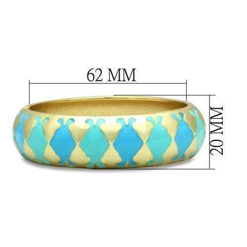LO2127 - Flash Gold White Metal Bangle with Epoxy in No Stone - Alamode - Flyclothing LLC