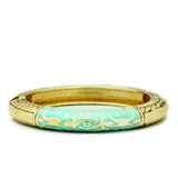 LO2128 - Flash Gold White Metal Bangle with Epoxy in No Stone - Alamode - Flyclothing LLC