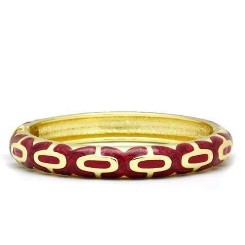 LO2130 - Flash Gold White Metal Bangle with Epoxy in No Stone - Alamode - Flyclothing LLC