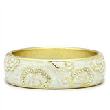 LO2131 - Flash Gold White Metal Bangle with Top Grade Crystal in Clear - Alamode - Flyclothing LLC