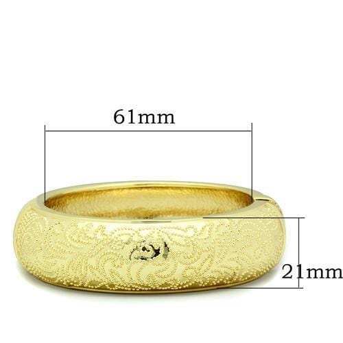 LO2132 - Flash Gold White Metal Bangle with No Stone - Alamode - Flyclothing LLC