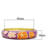 LO2133 - Flash Gold White Metal Bangle with Epoxy in No Stone - Alamode - Flyclothing LLC