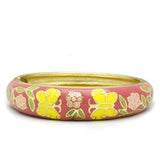 LO2134 - Flash Gold White Metal Bangle with Epoxy in No Stone - Alamode - Flyclothing LLC