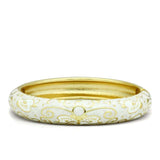 LO2147 - Flash Gold White Metal Bangle with Epoxy in No Stone - Alamode - Flyclothing LLC