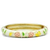 LO2149 - Flash Gold White Metal Bangle with Epoxy in No Stone - Alamode - Flyclothing LLC