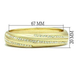 LO2150 - Flash Gold White Metal Bangle with Top Grade Crystal in Clear - Alamode - Flyclothing LLC