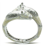 LO2266 - Rhodium Brass Bangle with AAA Grade CZ in Clear - Alamode - Flyclothing LLC