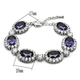 LO2359 - Rhodium Brass Bracelet with AAA Grade CZ in Amethyst - Alamode - Flyclothing LLC