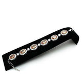 LO2360 - Rhodium Brass Bracelet with AAA Grade CZ in Champagne - Alamode - Flyclothing LLC