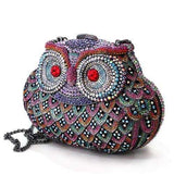 LO2368 - Ruthenium White Metal Clutch with Top Grade Crystal in Multi Color - Alamode - Flyclothing LLC