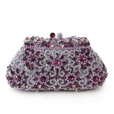 LO2376 - Imitation Rhodium White Metal Clutch with Top Grade Crystal in Multi Color - Alamode - Flyclothing LLC