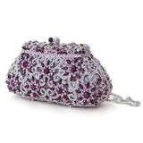 LO2376 - Imitation Rhodium White Metal Clutch with Top Grade Crystal in Multi Color - Alamode - Flyclothing LLC