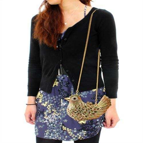 LO2378 - Gold White Metal Clutch with Top Grade Crystal in Multi Color - Alamode - Flyclothing LLC