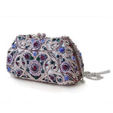 LO2379 - Imitation Rhodium White Metal Clutch with Top Grade Crystal in Multi Color - Alamode - Flyclothing LLC