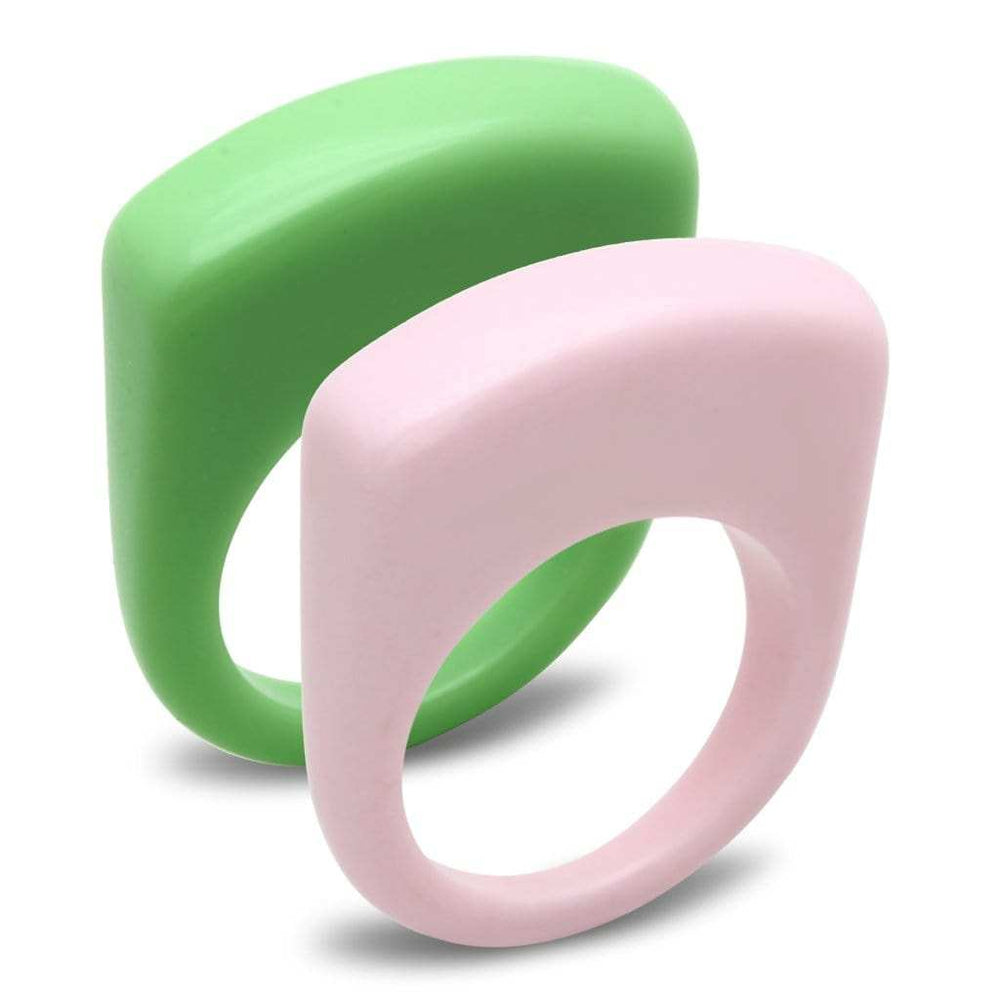LO2384 - Resin Ring with Synthetic Synthetic Stone in Multi Color - Alamode - Flyclothing LLC